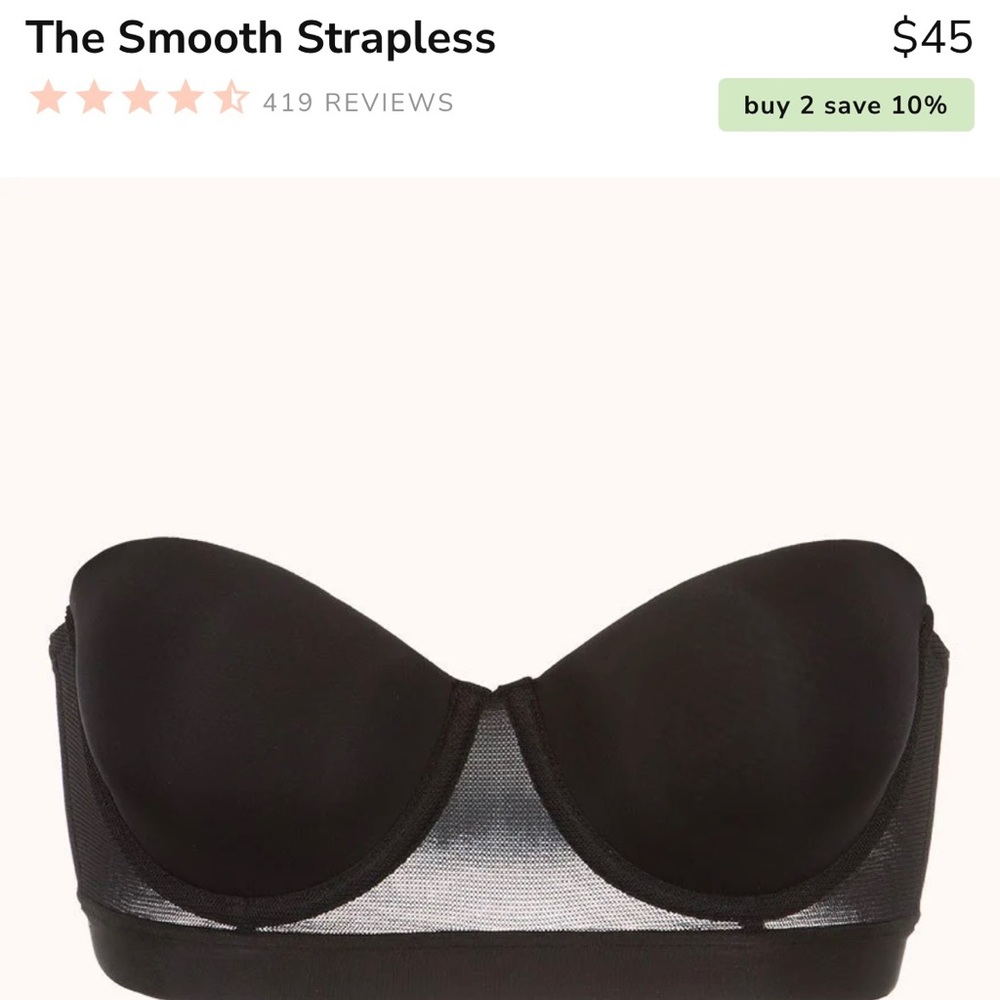 NWT Lively Black Strapless Bra